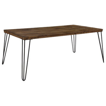 Lexicon Kellson Wood Coffee Table in Rustic Oak and Black