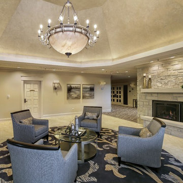 Main Entry with Custom Armchairs, Rug