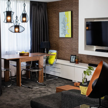 Dining area in an open space room
