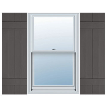 14"W x 31"H Standard Size Four Board Joined Shutters, Tuxedo Grey