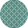 Madelina Floral Blue and Green Indoor or Outdoor Area Rug, 7'10"x10'10"