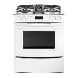 Jenn-Air 30" Slide-in Gas Downdraft Range, Frost White | JGS9900CDF - Gas Ranges And Electric Ranges