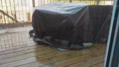 Will Covering A Patio Set With Tarp Ruin Our Wooden Deck