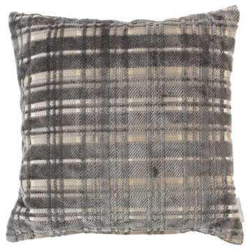 Minimalist Plaid Throw Pillow (2) | Zuiver Dandy, Gray