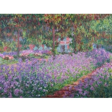 "The Artists Garden at Giverny" Poster Print by Claude Monet