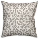 DDCG - Taupe Floral Pattern Spun Poly Pillow, 18"x18" - This polyester pillow features a taupe floral design to help you add a stunning accent piece to  your home. The durable fabric of this item ensures it lasts a long time in your home.  The result is a quality crafted product that makes for a stylish addition to your home. Made to order.