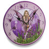 Lisa Parker Purple Iris Fairy Round Wall Clock