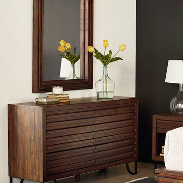 Magnolia Home Stacked Slat Boho Dresser / Mirror