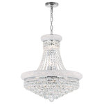CWI Lighting - Empire 14 Light Down Chandelier With Chrome Finish - Add a touch of glamour to your living space through the Empire 14 Light Chandelier in Chrome. This glam lighting features candelabra bulbs held by a metal frame that's wrapped in glistening clear crystals. This is the perfect choice to refresh the ambiance in your living room while making it look luxuriously luminous. Feel confident with your purchase and rest assured. This fixture comes with a one year warranty against manufacturers defects to give you peace of mind that your product will be in perfect condition.