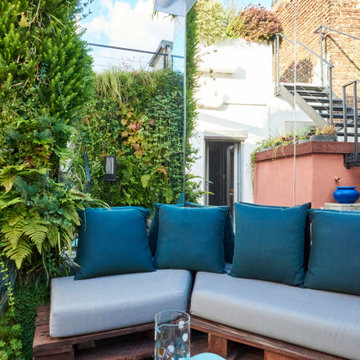 Aménagement d'une terrasse dans l'esprit terracotta
