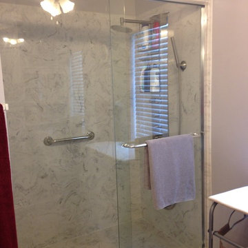 Bath remodel with Thunder Grey Cultured Marble