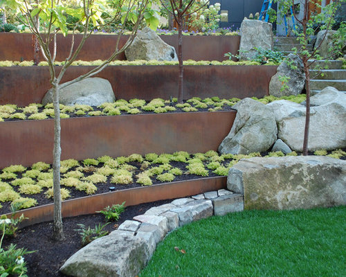 Steel Retaining Wall | Houzz