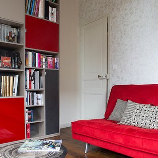 Trendy home theater photo in Rennes