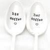 His and Her Hand-Stamped Vintage Coffee Spoons