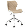 Techni Mobili Modern Height Adjutable Office Task Chair, Beige