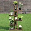Costway 6 Tier 11 Pots Wooden Plant Flower Display Stand Shelf Storage Garden