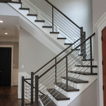 Project #72 | Modern Staircase with Horizontal Steel Rod Railing