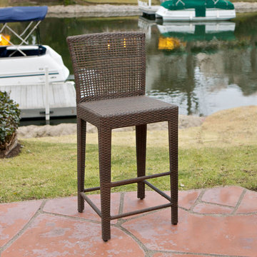 Beach Style Patio Space Ft. Wicker Bar Stool