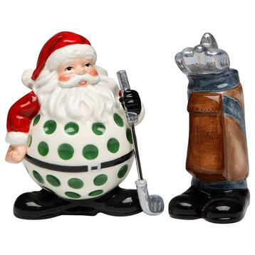 Santa With Golf Bag Salt and Pepper Shaker