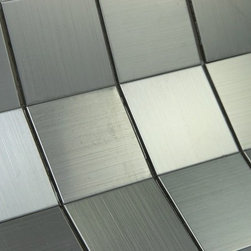 Matte Silver Stainless Steel Metallic Square Glass Mosaic Tiles - Home Accessories & Decor