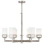 Livex Lighting - Livex Lighting 40196-91 Harding - Six Light Chandelier - The transitional style of the Harding six light chHarding Six Light Ch Brushed Nickel Satin *UL Approved: YES Energy Star Qualified: n/a ADA Certified: n/a  *Number of Lights: Lamp: 6-*Wattage:100w Medium Base bulb(s) *Bulb Included:No *Bulb Type:Medium Base *Finish Type:Brushed Nickel