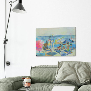 "Family Beach Time" Painting Print on Wrapped Canvas