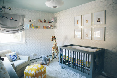 Example of a mid-sized trendy nursery design in New York