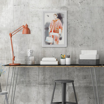 "Burnt Orange Color Trend" Framed Painting Print