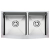 Apron/Farmhouse Stainless Steel Kitchen Sink, Double Bowl, 33"