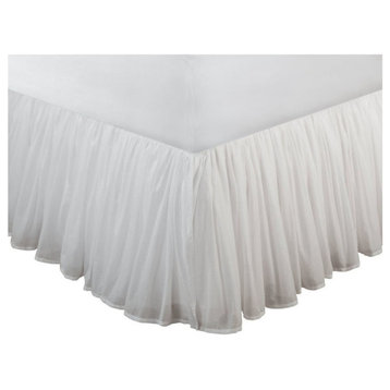 Greenland Cotton Voile Collection Bed Skirt, Queen