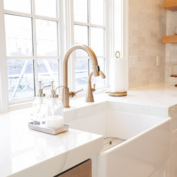 Transitional Kitchen Featuring Rift Cut Oak Accents