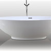 HelixBath Diospolis Modern Pedestal Bathtub 75" With Rectangle Overflow