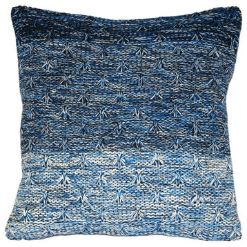 Pillow Decor, Hygge Storm Knit Pillow, Blue