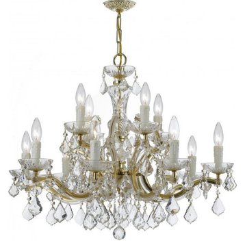 Maria Theresa 12 Light Clear Crystal Gold Chandelier