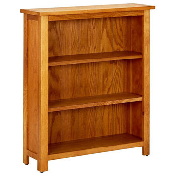 vidaXL Solid Oak Wood 3-Tier Bookcase Book Shelves Cabinets Display Shelf