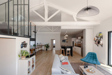 Inspiration pour une salle de séjour design.