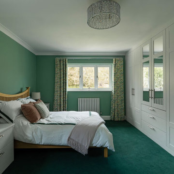 White & Green Bedroom in Buckinghamshire