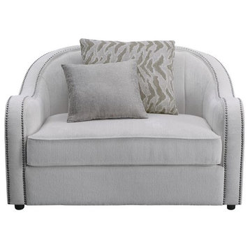 Acme Mahler Chair With 2 Pillows Beige Linen