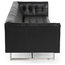 Edward Midcentury Modern Premium Leather Sofa, Black Aniline