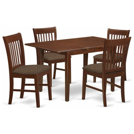 NOFK5-MAH-C 5 Pc Kitchen nook Dining set - Table with a 12in leaf and 4...