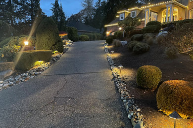 Driveway lighting for deck client