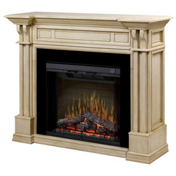 Traditional Indoor Fireplaces Kendal Electric Fireplace Parchment Mantel With 32" Trimless Firebox