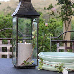 Weathered Zinc Lanterns and Candle Boxes - Candle Holders and Candelabra