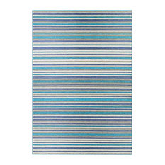 Couristan Cape Brockton Cobalt and Teal Indoor/Outdoor Rug, 6'6"x9'6"