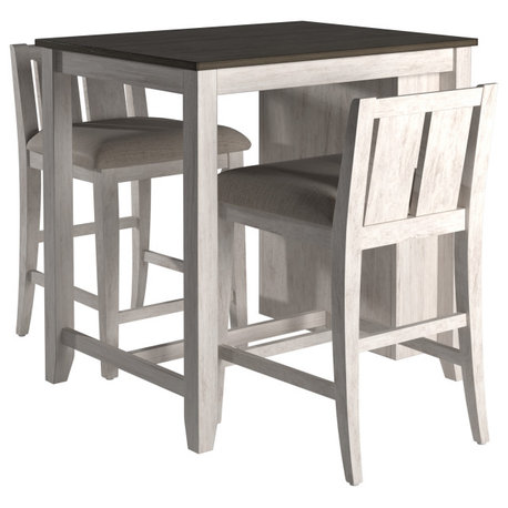 Linwood Two-Tone Counter Height 3-Piece Dining Set, White