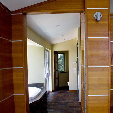 Custom Pivot Door to Master Bathroom