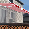 Aleko Retractable Awning, 13'x10', Red/White Stripes
