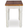 Linon Willow Wood Dining Bench in Vanilla White and Honey Brown