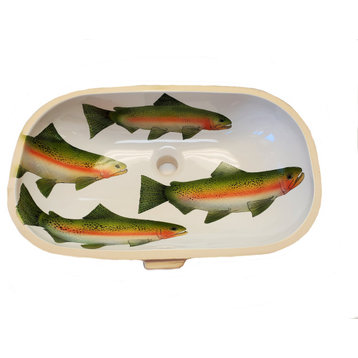 Limited Edition Hand Painted Rainbow Trout Sink