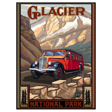Paul A. Lanquist Glacier National Park Red Bus Art Print, 9"x12"